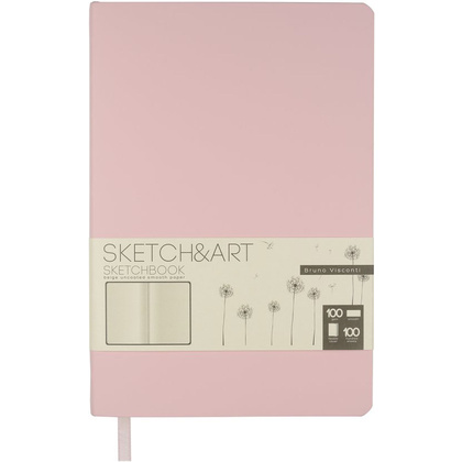 Скетчбук "Sketch&Art", 14x21 см, 100 г/м2, 100 листов, розовый