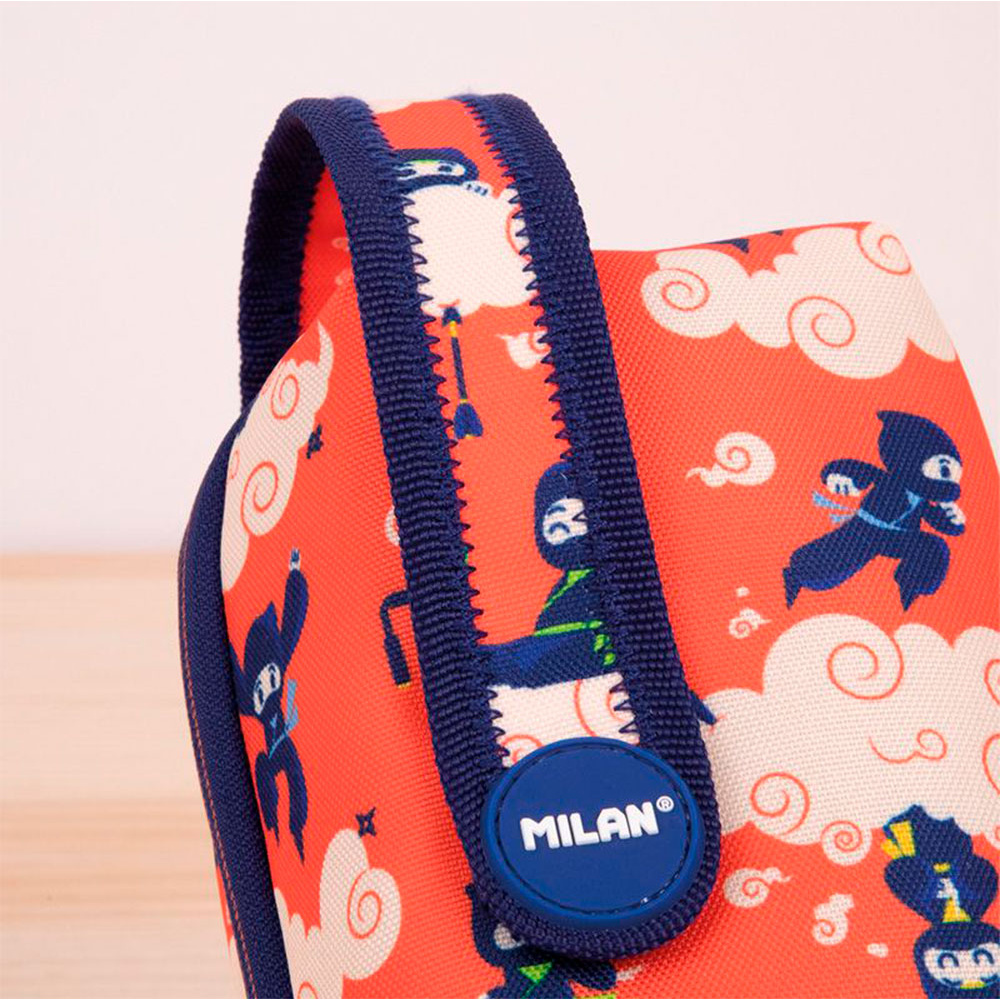 Пенал Milan "Ninjutsu", 4 отделения, с наполнением, красный - 5