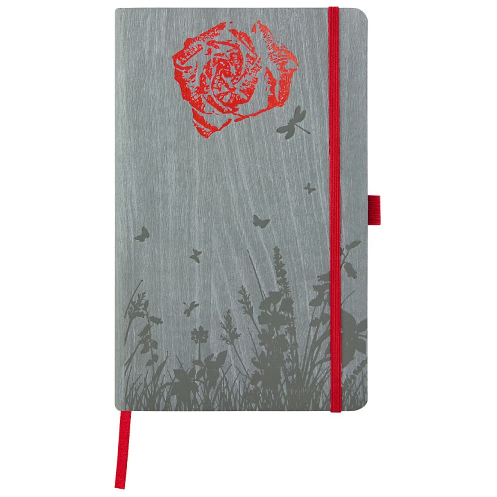 Блокнот "Foresta Rose", А5, 120 листов, линейка, серый, красный