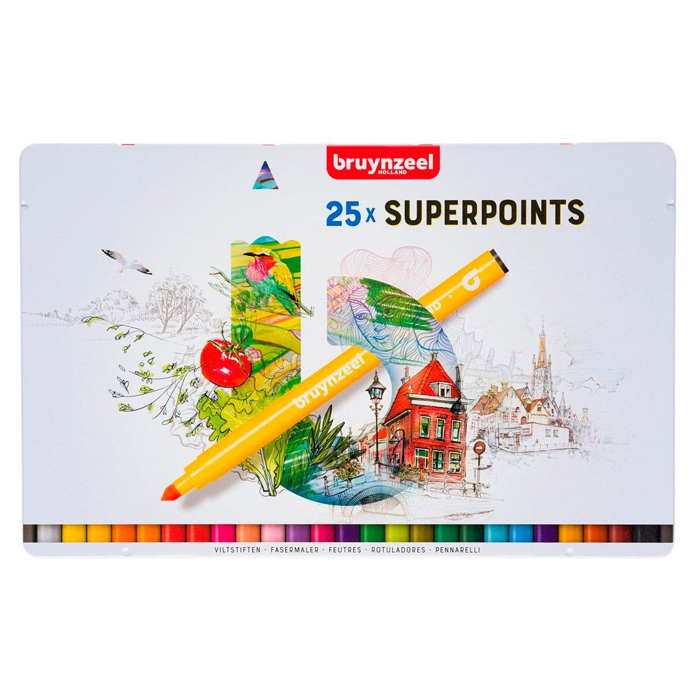 Набор маркеров художественных "Bruynzeel Super Point", 25 шт.