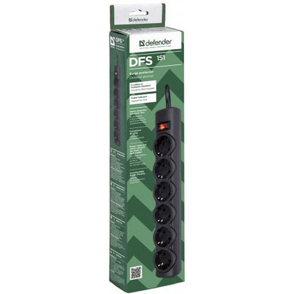 Сетевой фильтр Defender "DFS 151/153/155", 6 розеток, 1.8 м - 3