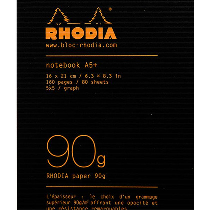 Блокнот "Rhodia", A5+, 80 листов, клетка, черный - 2