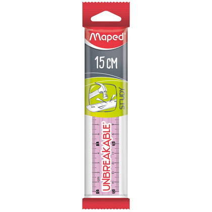 Линейка Maped "Unbreakable", 15 см, ассорти - 2