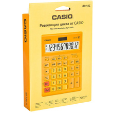 Калькулятор настольный Casio "GR-12", 12-разрядный, оранжевый