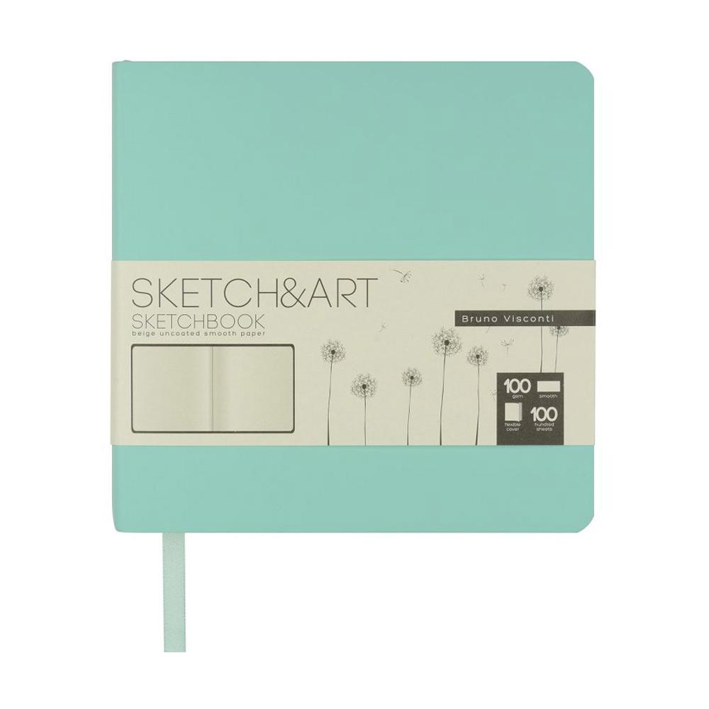 Скетчбук "Sketch&Art", 14.5x14.5 см, 100 г/м2, 100 листов, мятный