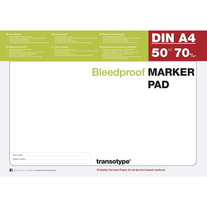 Блок-склейка бумаги для маркеров "Marker Pad", A4, 70 г/м2, 50 листов