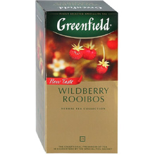 Чай "Greenfield" Wildberry Rooibos, 25 пакетиков x1.5 г, черный, с кусочками земляники и клюквы