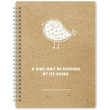 Тетрадь "Bird", А5, 96 листов, клетка, коричневый, белый