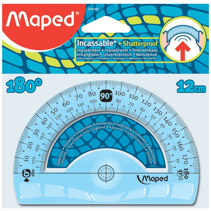 Транспортир Maped "Flex" 180°, 12 см, ассорти - 4