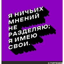 Сумка для покупок "Я ничьих мнений не разделяю, я имею свои. Тургенев", черный