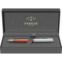 Ручка шариковая автоматическая Parker "Sonnet Essential SB K545", 0,7 мм, серебристый, оранжевый, стерж. черный