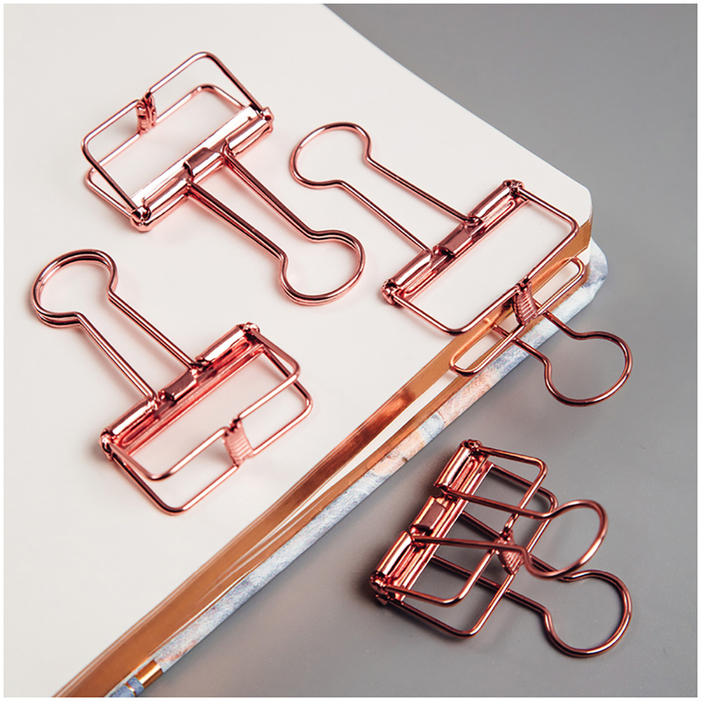 Зажим для бумаг "Rose Gold", 32 мм, 4 шт. - 4