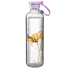 Бутылка для воды "Lilac Flower", стекло, 750 мл, прозрачный, сиреневый