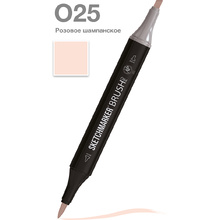 Маркер перманентный двусторонний "Sketchmarker Brush", O25 розовое шампанское