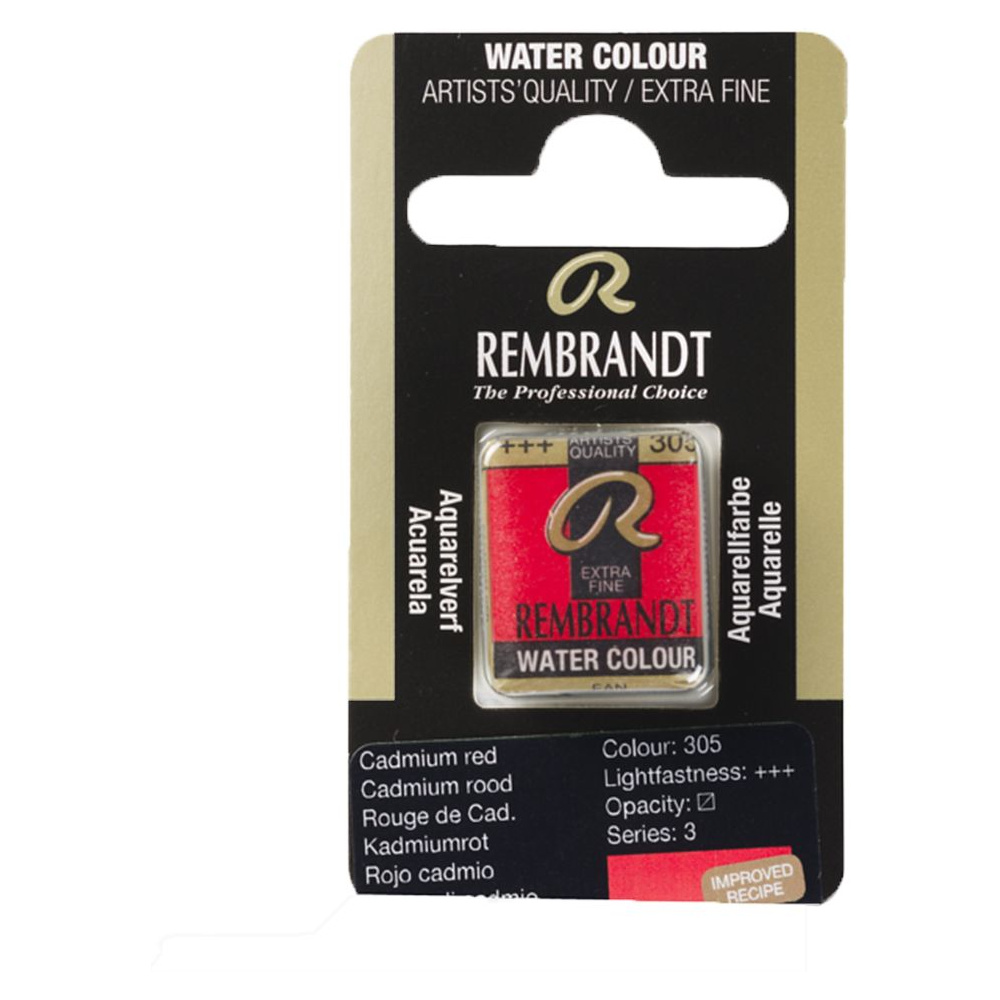 Краски акварельные "Rembrandt", 305 кадмий красный, кювета