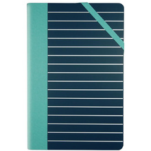Блокнот "Medium Stripes", А5, 208 листов, клетка, голубой, черный