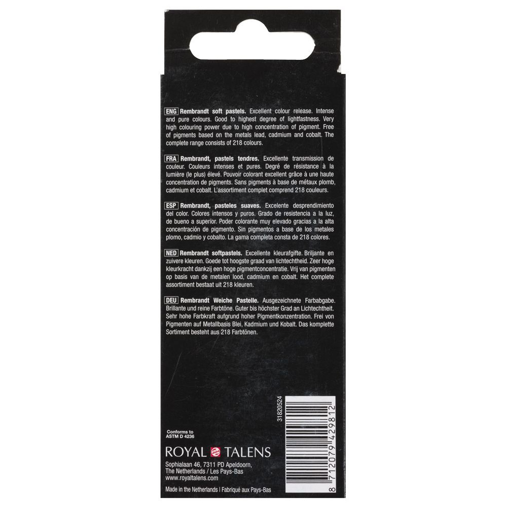 Набор мягкой пастели "Rembrandt Half Pastel", 5 цветов, теплые синие - 4
