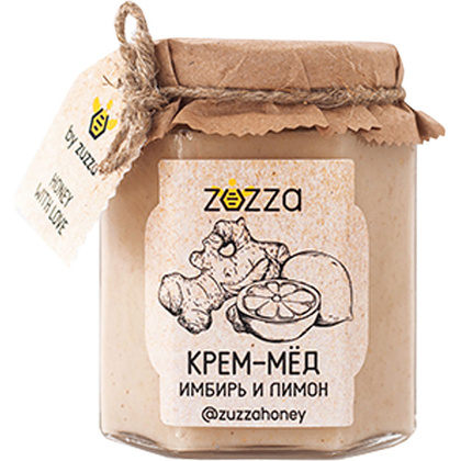 Мед-крем "Zuzza", имбирь, лимон, 240 г