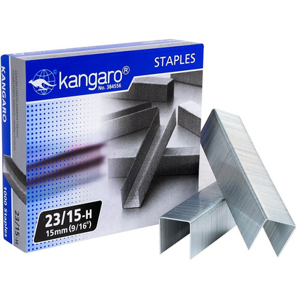 Скобы "Kangaro", 23/15, 1000 шт, металлик
