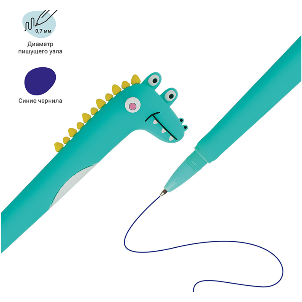 Ручка шариковая "Alligators", 0,7 мм, ассорти, стерж. синий - 2