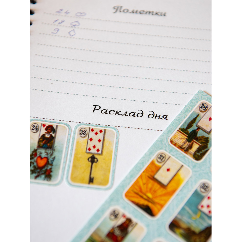 Дневник "Оракул Ленорман + 4 комплекта по 36 карт-наклеек в виде карт Ленорман" - 6