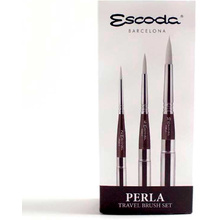 Набор кистей "Escoda Perla", синтетика белая, круглая, складная №2, 6, 10