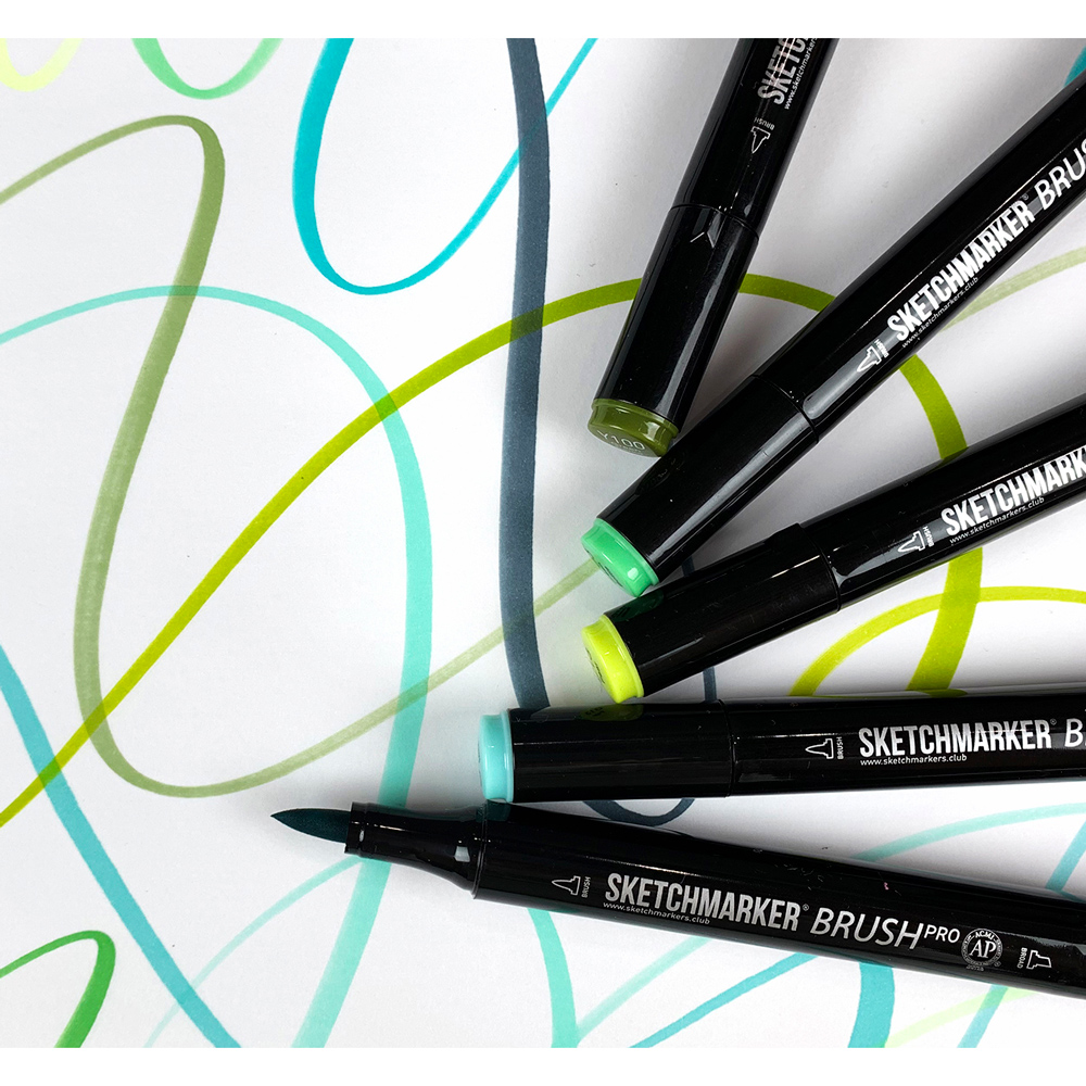Маркер перманентный двусторонний "Sketchmarker Brush", TG9 тонированный серый 9 - 5