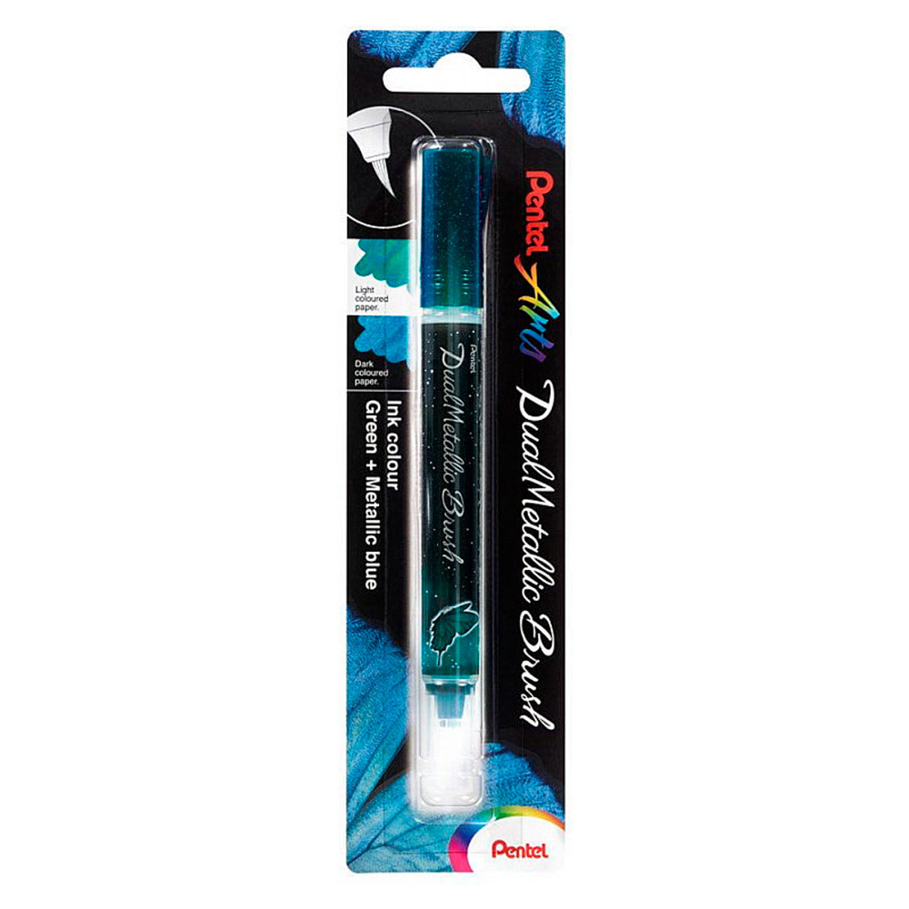 Маркер-кисть "Dual Metallic Brush", зеленый металлик - 9
