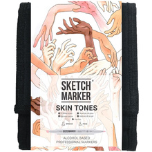 Набор маркеров перманентных двусторонних "Sketchmarker Skin tones", 12 шт.