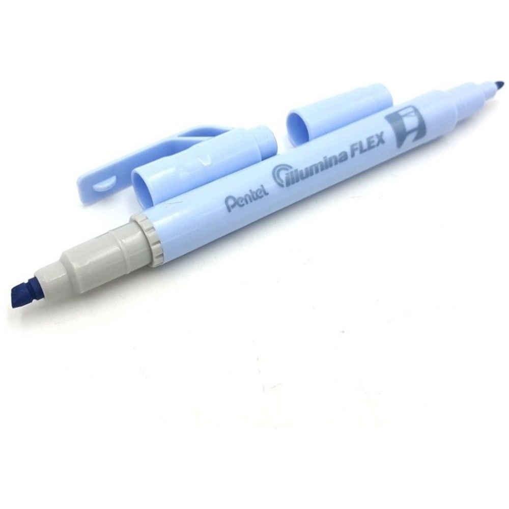 Маркер текстовый двусторонний «Pentel Illumina flex», пастельный, синий - 3