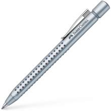 Ручка шариковая автоматическая "Faber-Castell Grip 2011", 0.7 мм, серебристый, стерж. синий