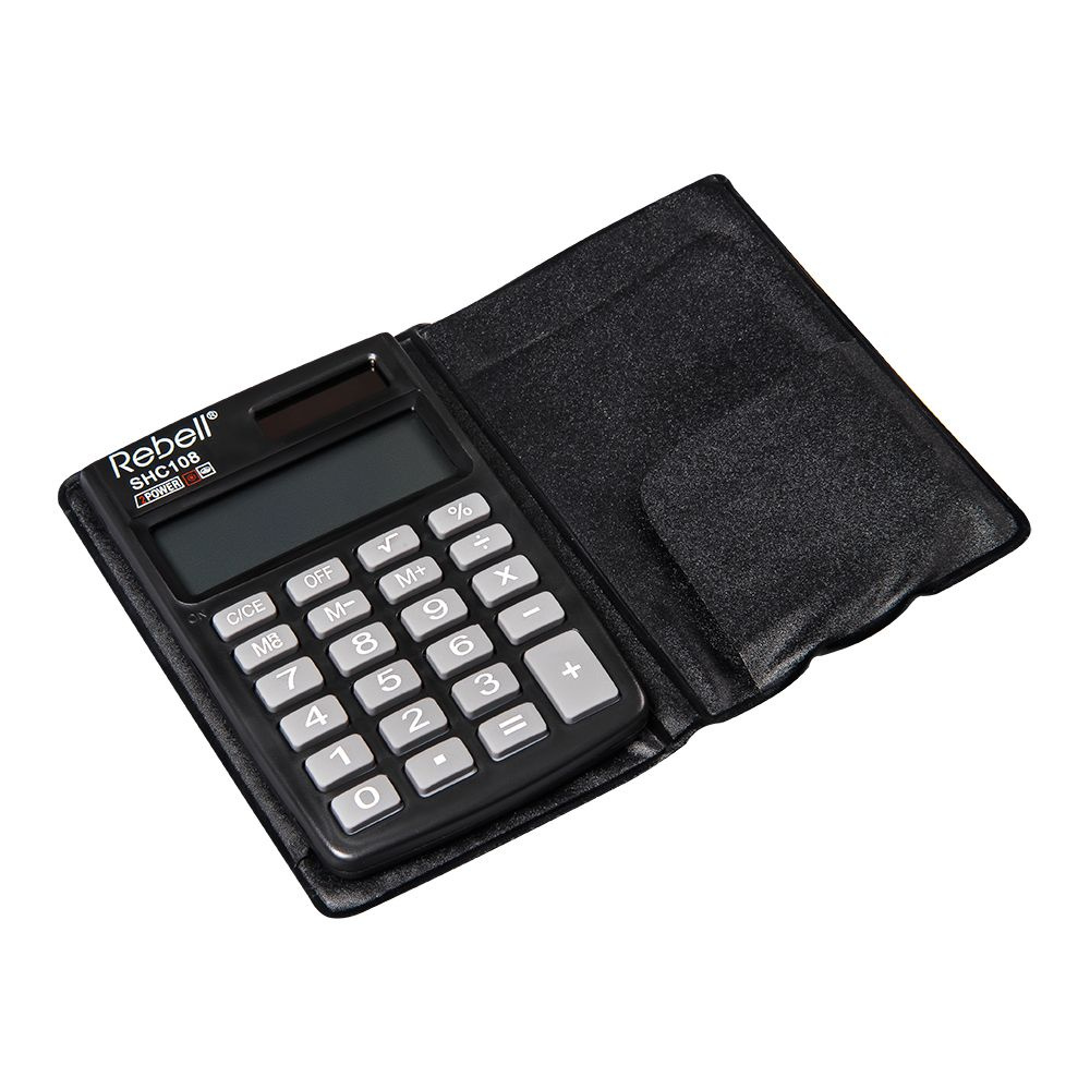 Калькулятор карманный Rebell "SHC108 BX", 8-разрядный, черный