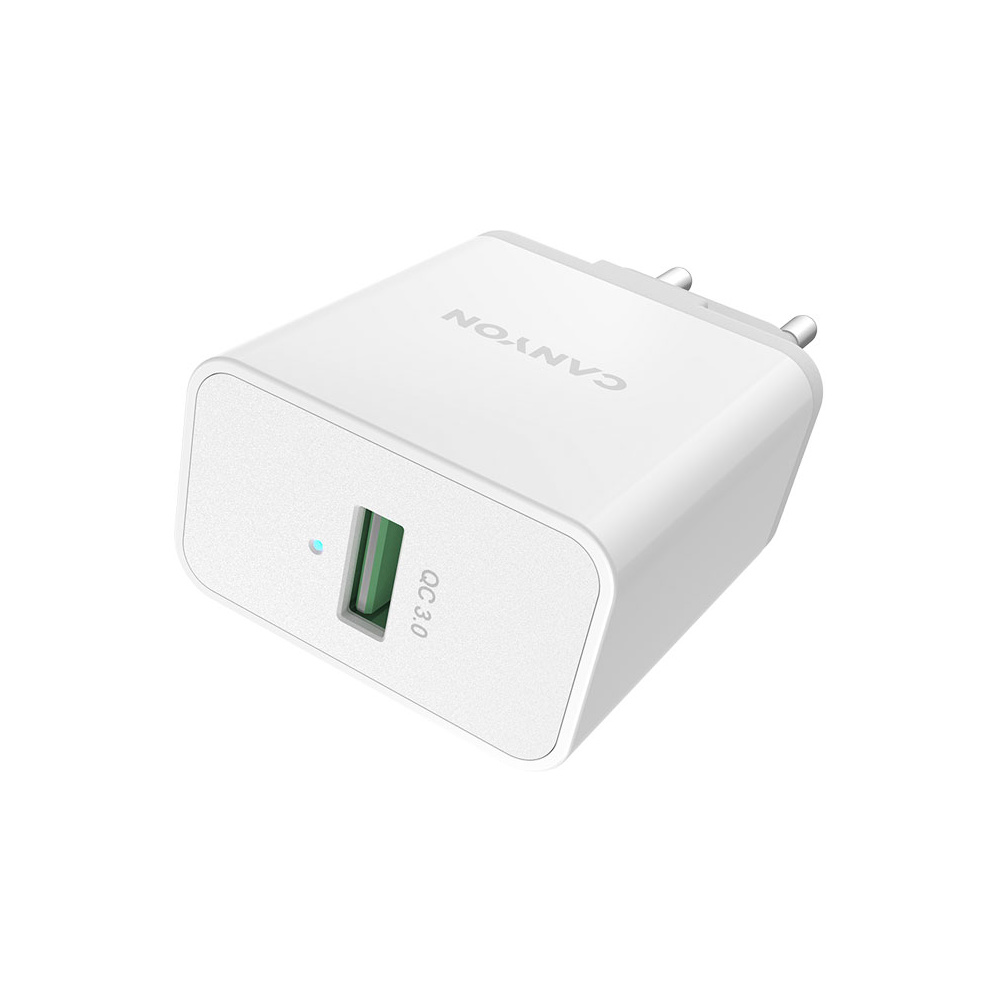 Адаптер питания "CANYON CNE-CHA24W" QC3.0, белый - 3