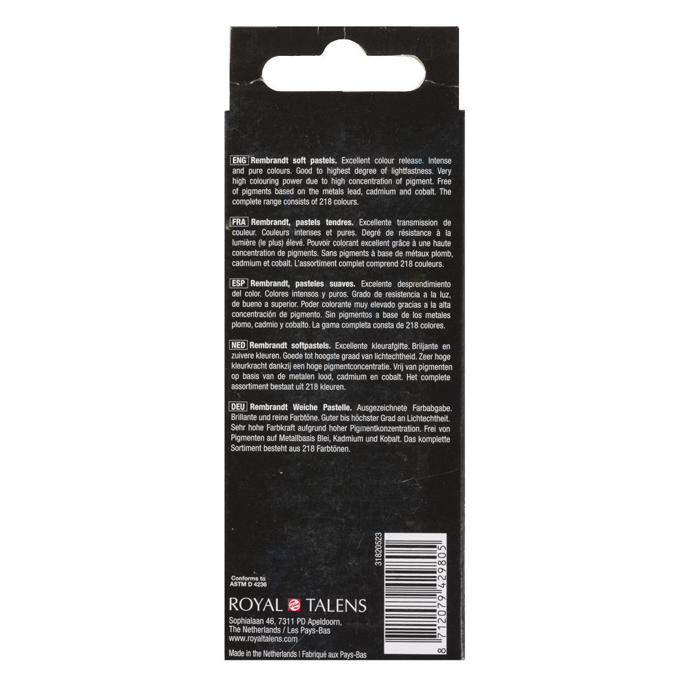 Набор мягкой пастели "Rembrandt Half Pastel", 5 цветов, темные синие - 4