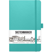 Скетчбук "Sketchmarker", 13x21 см, 140 г/м2, 80 листов, аквамарин