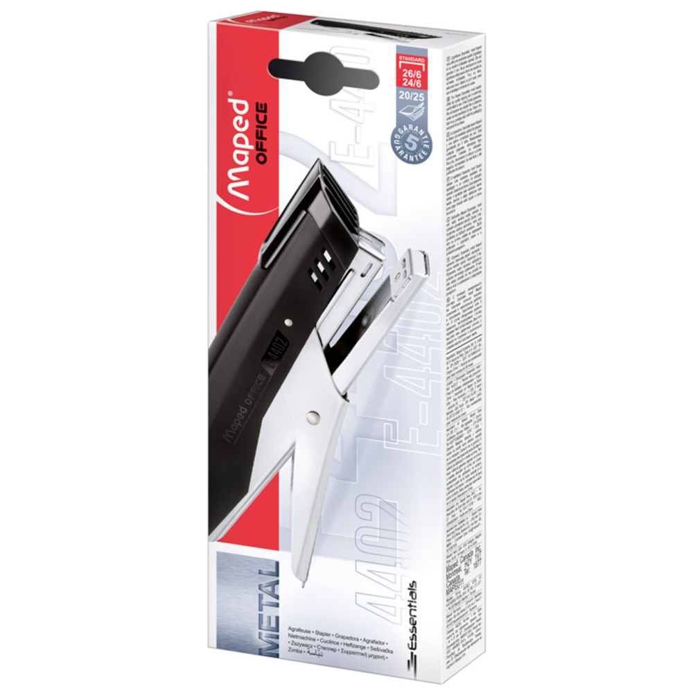 Скобосшиватель Maped "Essentials Metal Plier", 20-25 листов, черный - 2