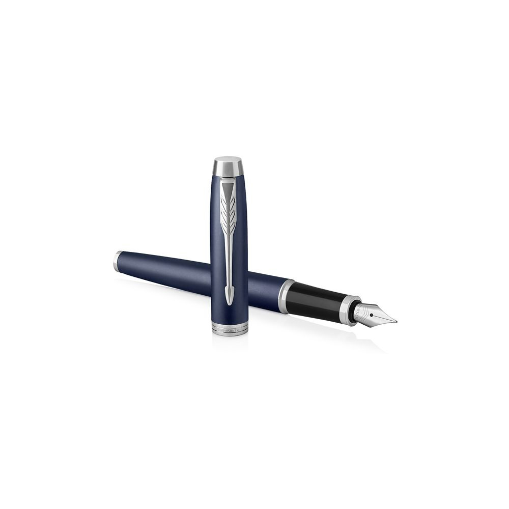 Ручка перьевая "Parker IM Matte Blue CT", F, синий, серебристый, патрон черный - 3