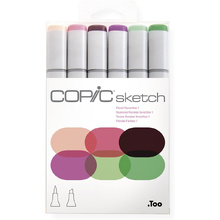 Набор маркеров перманентных "Copic Sketch", 6 цветов, цветочные оттенки 1