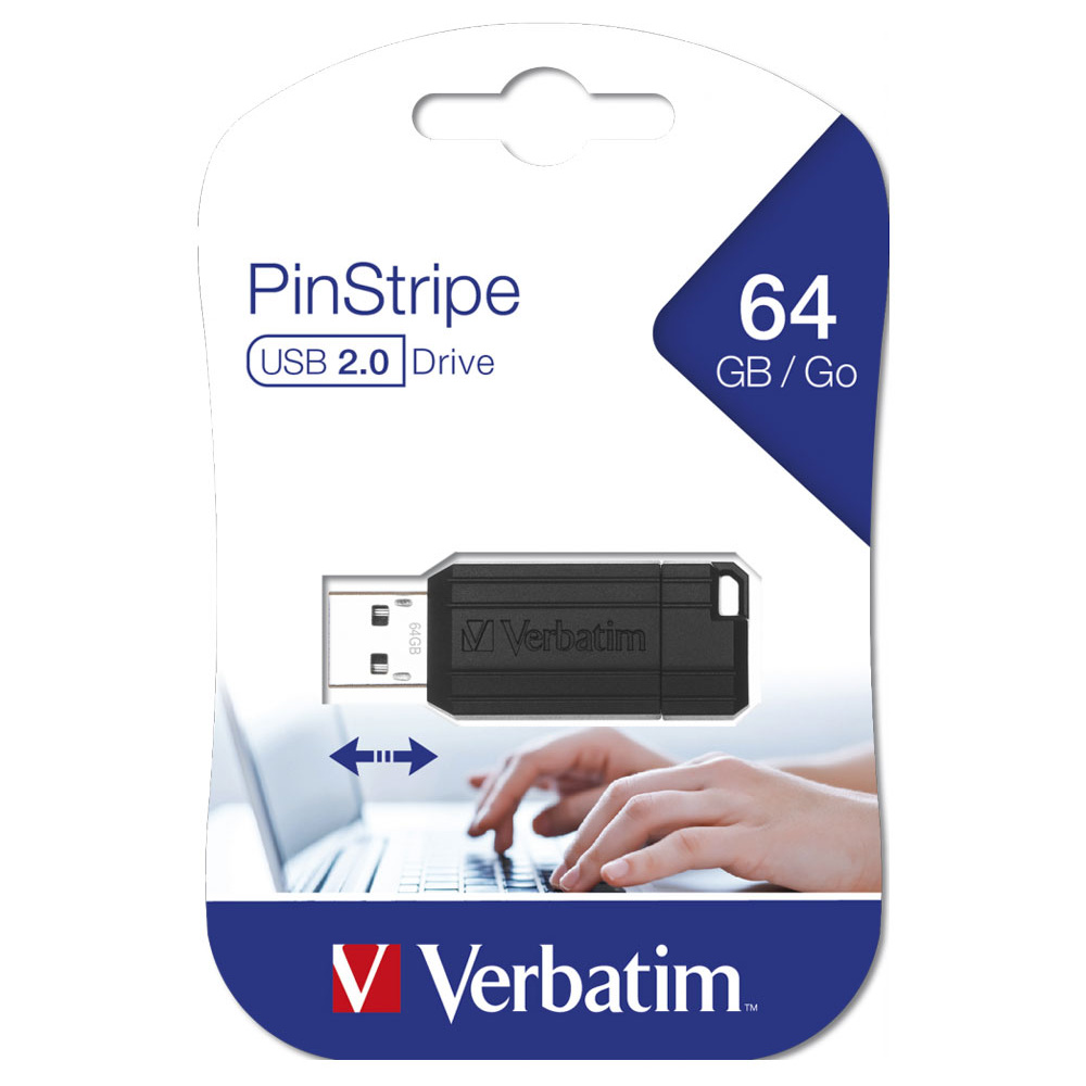 Карта памяти USB Flash "PinStripe Store 'n' Go", 64 гб, usb 2.0, черный - 2