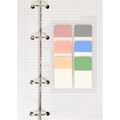 Закладки пластиковые "Lorex Plastic", 25x45 мм, 6 цветовx20 шт., ассорти пастель - 4