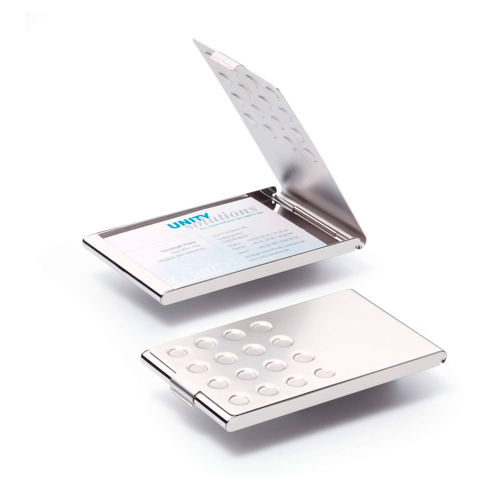 Визитница карманная "Business Card Box Chrome", серебристый - 3