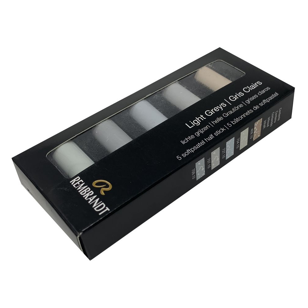 Набор мягкой пастели "Rembrandt Half Pastel", 5 цветов, светлые серые - 3