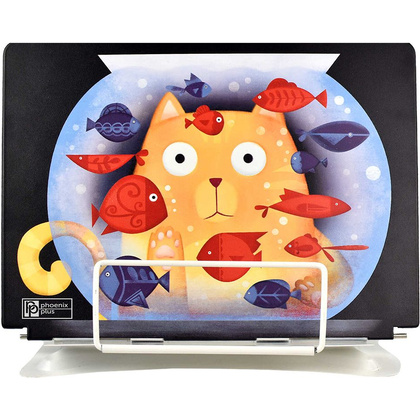 Подставка для книг "Кот с аквариумом", черный - 3