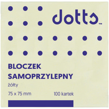 Бумага для заметок на клейкой основе "Dotts", 75x75 мм, 100 листов, желтый