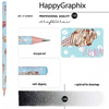 Карандаш чернографитный "HappyGraphix. Сахарный рожок", HВ, без ластика, голубой, белый - 3