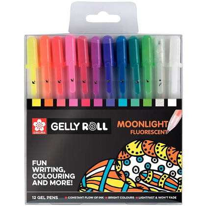Набор гелевых ручек "Gelly Roll Moonlight", 12 шт., флуоресцентные