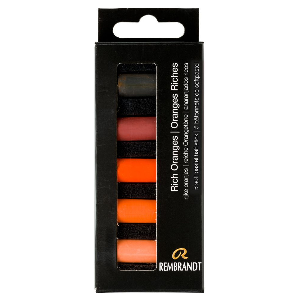 Набор мягкой пастели "Rembrandt Half Pastel", 5 цветов, насыщенные оранжевые