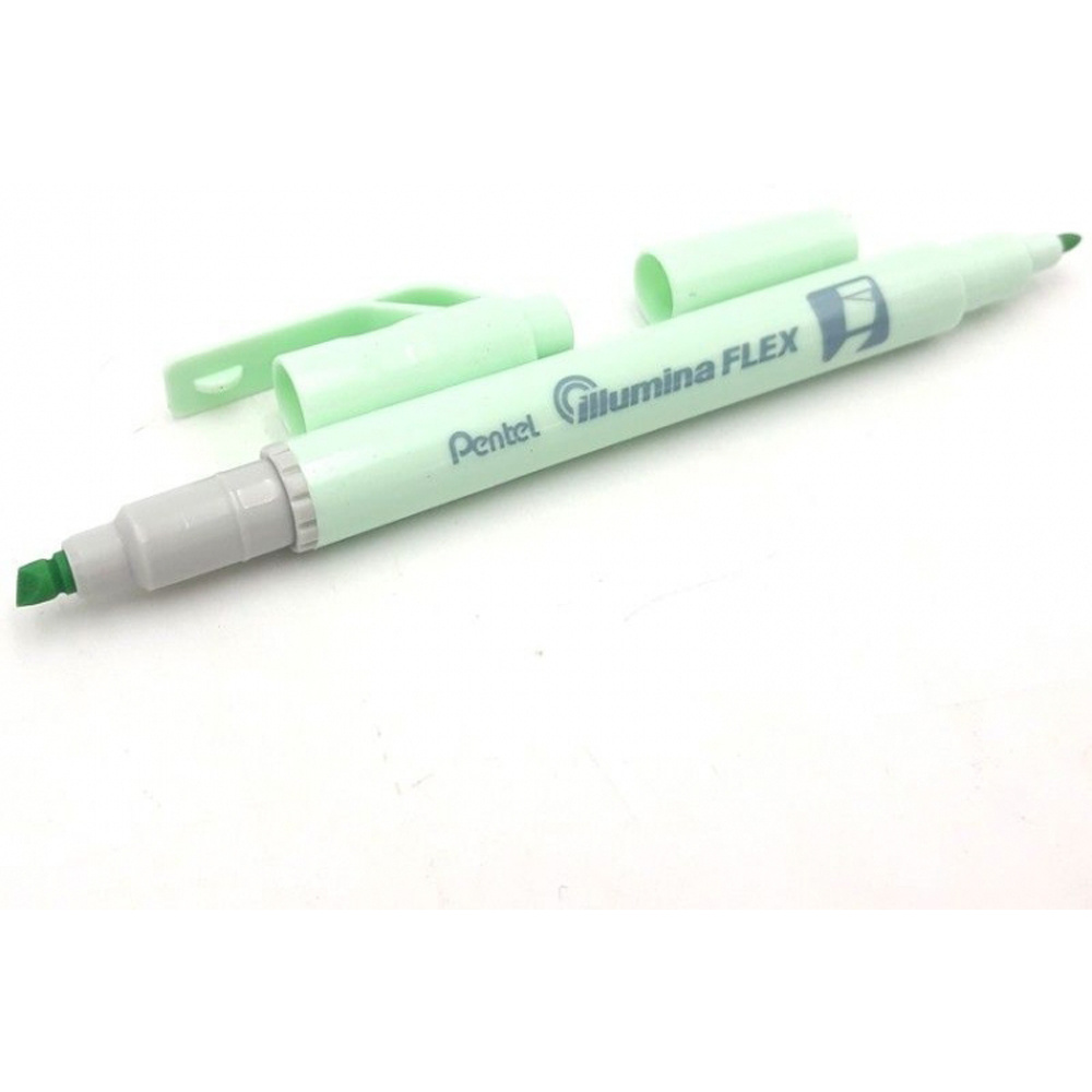 Маркер текстовый двусторонний «Pentel Illumina flex», пастельный, зеленый - 3