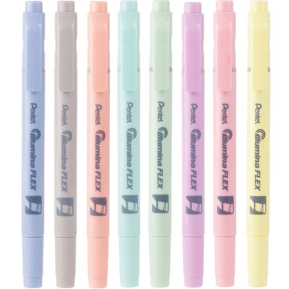 Маркер текстовый двусторонний «Pentel Illumina flex», пастельный, розовый - 7