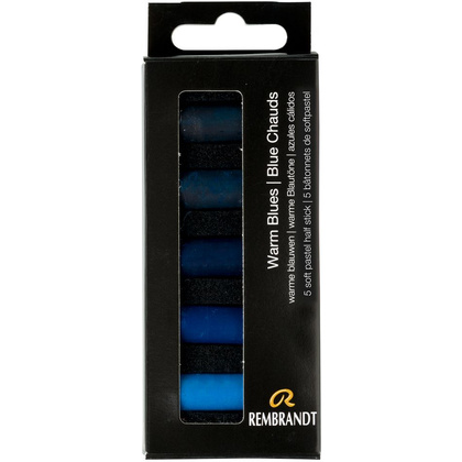 Набор мягкой пастели "Rembrandt Half Pastel", 5 цветов, теплые синие